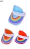 여름 수박 PVC 플라스틱 바이저 선 모자 무지개 야외 빈 해변 모자 보호 파티 모자 12pcslot5866084