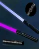 80cm mini sabre de luz RGB 7 Cores Alterar alça de metal Sword Sword Som de duelo pesado dois em um Sabre Light Sabre Stage Props G2218662