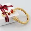 Collier Boucles d'oreilles Fashion Luxury Gift Colored Stones Open Bangle and Ring Dubai Europe Zircon Women Girl Wedding Bridal Party Bijoux