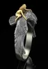 Bohemia steampunk Black Eagle Men039s Anel de casamento Garota de ouro de luxo voando nos anéis de declaração para mulheres jóias de moda2752182