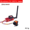 10km 5.8G 48CH VTX 2W Güç Mikrofon Verici+B19 Mini FPV Kamera 1/3 "CMOS 1500TVL RC Drone için 2.1mm Lens Pal / NTSC