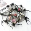 Emballage cadeau 50pcs / lot 7x9 9x12 10x15 13x18cm sacs d'organza noirs bijoux emballage de mariage sachets de dessin.