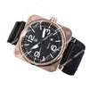 Model Top Brand Luxury Wristwatch Rubber Strap Band Quartz Bell Multifunktion Business rostfritt stål Case Men Ross Square Watch Presentklocka