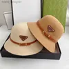 Summer Fashion Woman Bucket Hat Designerka Straw Hat Beach Travel Ladies Sunscreen Sun Cap dla mężczyzn Kobiet Grass Braid Dome Małe czapki brzegi