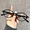 선글라스 여성 타원형 반 흑색 가벼운 안경 소녀 Y2K 한국 패션 안경 컴퓨터 독서 안경