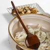 Spoons Solid ColorLong-handled Large Wood Soup Spoon Ramen Catering Natural Tableware Kitchen Tools For Cooking Mixing Round