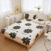 1PC Flower Printed Pasped Pasek Elastyczny pasek Piękny arkusz Twin King Size Flat Cover dla studentów Dorośli dla dziewcząt