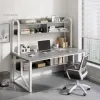 Desktop Computer Desk Home Writing Bureau PC Table de jeu Étudiant Table de bureau de bureau Meubles de bureau Simple avec étagère Table Z