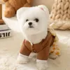Hundekleidung Kontrastfarbe Kleidung Bärer Hosenträger Teddy Winter warm warmer Pullover verdickte vierbeinige Haustierkleidung