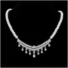 Wedding Jewelry Sets Tirim Pearl Necklace For Women Cubic Zirconia Set Party Engagement Dress Suits Dubai 240202 Drop Delivery Dhsds