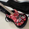 Stock Edward Eddie van Halen Heavy Relic Red Franken 5150 Электрогитара Черные белые полосы Флойд Роуз мост Тремоло