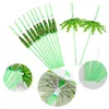 Copas descartáveis palhas de 20pcs Party Hawaiian Style com Umbrella Coconut Palm Design para eventos festivos de aniversários