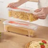 Förvaringsflaskor transparent plastmikrovågspasta behållare spaghetti nudel koklåda varaktigt färskt köksgadget