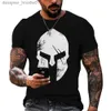 Herren Hoodies Sweatshirts Retro Herren Kurzarm T-Shirt Spartan Knight 3D Printed Graphic Daily Street Sommer Übergroßes Top T-Shirt C240412