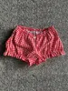 Kvinnors shorts fufucaillm Summer Casual Pyjama Elastic Band Ruffle Trim/Plaid/Solid Color/Duck Print Lounge