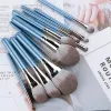 Kits 13 PCS Makeup Brushes For Foundation Blending Blush Concealer Eye Shadow Lip Synthetic Fiber Bristles Wooden Handle Blue Makeup