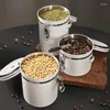 Aufbewahrung Flaschen Kaffeekanister Edelstahl luftdichte Bohne können Obst -Tee -Küchen -Lebensmittelbehälter mit Schaufel trocknen