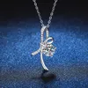 Sterling Sier S925 Pendant Female Plated Pt950 Mohsen Diamond Necklace Light Luxury Bow 1 D-color Mohsen Stone Necklace