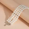 Charm armband ingesight.z lyxiga flerskikt imitation pärla pärlor bred manschett för kvinnor enkla armband fest födelsedagspresent