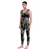 5 mm camouflage wetsuit lange mouw splijting met 2 stuks neopreen onderdompeling voor mannen bewaar warm waterdicht duikpak 240407