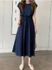 10 färger S2XL Summer Women Dress Maxi Evening Female Vintage Oversize Short Sleeve Beach Dresses Robe Vestido Cotton 240412