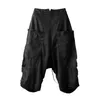 Pantaloni da uomo spazzola scura rivestitura cera di grande tasca a tasca nera di marca alla moda di nicchia di nicchia sensorio