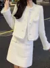 ワークドレスフォーマルシックスーツ女性春秋のシングルブレストチックジャケットスカート2ピースファッションルーズロングスリーブスーツ