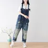 Women's Jeans Ladies High Waist Ripped Boyfriend Long Casual Mom Wide Leg Denim Overalls Suspender Dungarees Pants For Woman Jumpsuits