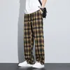 Vêtements de marque Stripe Plaid Hipd Mens Pantoureurs Baggy Fashion Straight Classic Classic Casual Pantal