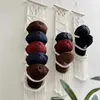 Taquestres Organizador de chapéu de macramamento para touch de beisebol suporte de parede rack de rack boho decoração decorativa decoração