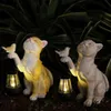 Solar Little Cat Lamp Resin Creative Cat Yard Light Mini Cat Outdoor Lantern Solar Outdoor Statue Light for Yard Balcony Pathway