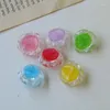 Figuras decorativas 5pcs Corea Color de fantasía Glitter Rose Diy Pendientes de resina Accesorios Lindo material para el cabello Al por mayor