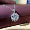 2024 Choucong Marke Blume Anhänger Luxusschmuck 925 Sterling Silber Round Schnitt weiße Topaz CZ Diamond Gemstones Party Frauen Hochzeitsschlüsselkette Halskette Geschenk