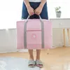 Storage Bags Travel Solid Color Small Fresh Round Label Pull Rod Bag Folding Portable Clothes Sorting