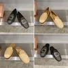 Straw Raffia Design Genuine Leather soled slippers Metal Braid Rounded Toe Sheepskin Lining Designer Italy Womens Mule Shoes Black Khaki Sizes 35-40