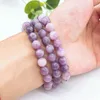 Strand Natural Lepidolite Beads Браслет хрустальный камень мода мода сеть женщин, мужчины, сладкие Reiki Healing Brangle Jewelry подарок