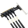 Kaarten Verbeterde opslag met PCIE U2 -uitbreidingskaart, PCIE X16 tot 4 NVME U.2 SSD SFF8643 Cards PCIE 4.0 Split Card