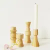 Ljusstakar Solid Wood Stand Candlestick Trähållare Kraft Storage för El Church Home Table Decor