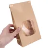 Storage Bottles 50 Pcs Water Proof Bags Cookie Bread Wrapping Biscuit Kraft Paper Window Bakery Waterproof Pouch