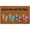 Carpets Funny Doormat Peace Love And Flip Flops Indoor Entrance Floor Mat Home Front Door Non Slip