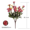 Decorative Flowers Artificial Autumn Fake Flower 7 Fork 21 Happy Little Rose Small Tea Wedding Celebration Decoration Props