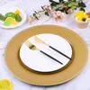 Table Mats 20 Pcs Plastic Gold Charger Plates Round Beaded Decorative Dinner Plate Embossed Chargers Serving