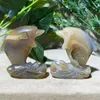 Dekorativa figurer Naturliga kristall Druzy Dolphin Carving Geode Quartz Beauty Home Decoration Healing Energy Liten delikatess