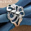 Cluster Rings Alizero 925 Sterling Silver Three Heart Zircon Ring for Women Wedding Engagement Band Party Fashion Jewelry Gift