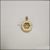 Schmuckeinstellungen Glanz Zirkon Anhänger Gold pated Perlen Halskette Splitter DIY mit Ketten Hochzeit Drop Lieferung DHIYs