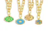 Collier hexagone turc CZ Collier HEXAGON SUN ROND GOLD OPAL BIELRIE FEMME CHAMPLE LIEN GÉOMÉTRIE PANDENT ZINCIR KOLYE CHAINES5861594