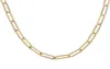 MICCI -Stainls Stahl runde Flachkette Choker Halskette Frauen 18K Gold plattiert Papierklammer Paperclip Link Kette Halskette 244i7885352