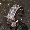 2024 Hot Sale Infinity Brand New 2019 보석류 Serling Serling Serling White Clear Topaz CZ Diamond Key Women Wedding Vintage Band Ring