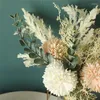 Decorative Flowers Artificial Silk Dandelion Plastic Eucalyptus Hybrid Bouquet Wedding Engagement Party Tabletop Home Deocr Fake Flower