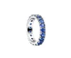 2021 NOUVEAU 925 Anneaux en argent sterling Blue Sparkling Row Eternity Rings For Women Wedding Fashion Engagement Anneau de fiançailles 7157414